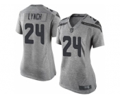 Women Nike Seahawks #24 Marshawn Lynch Gray Stitched NFL Limited Gridiron Gray Jersey