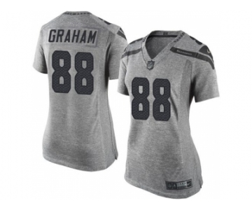 Women Nike Seahawks #88 Jimmy Graham Gray Stitched NFL Limited Gridiron Gray Jersey