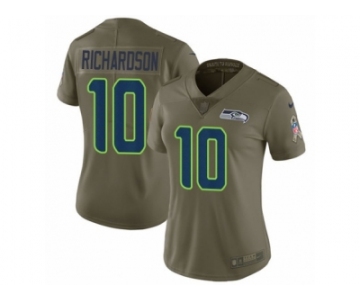 Women Nike Seattle Seahawks #10 Paul Richardson Limited Olive 2017 Salute to Service NFL Jersey