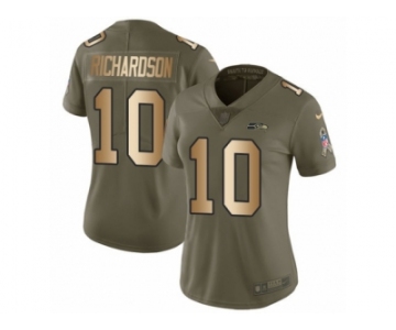 Women Nike Seattle Seahawks #10 Paul Richardson Limited Olive Gold 2017 Salute to Service NFL Jersey