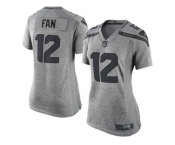 Women Nike Seattle Seahawks #12 Fan Gray Stitched Gridiron