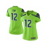 Women Nike Seattle Seahawks #12 Fan Limited Green Rush NFL Jerseys