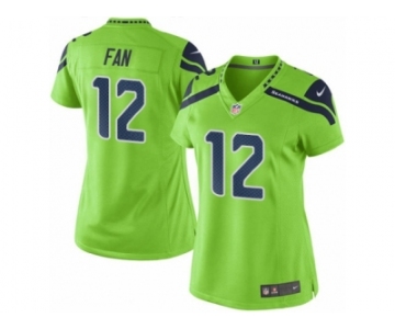 Women Nike Seattle Seahawks #12 Fan Limited Green Rush NFL Jerseys