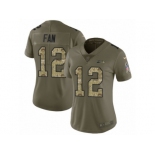 Women Nike Seattle Seahawks #12 Fan Limited Olive Camo 2017 Salute to Service NFL Jersey