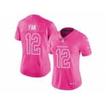 Women Nike Seattle Seahawks #12 Fan Limited Pink Rush Fashion NFL Jersey