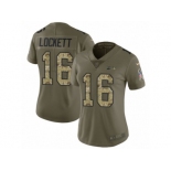 Women Nike Seattle Seahawks #16 Tyler Lockett Limited Olive Camo 2017 Salute to Service NFL Jersey