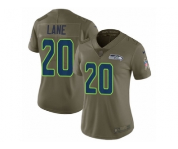 Women Nike Seattle Seahawks #20 Jeremy Lane Limited Olive 2017 Salute to Service NFL Jersey