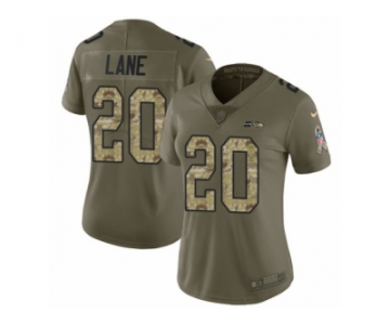 Women Nike Seattle Seahawks #20 Jeremy Lane Limited Olive Camo 2017 Salute to Service NFL Jersey