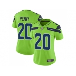 Women Nike Seattle Seahawks #20 Rashaad Penny Green Stitched NFL Limited Rush Jersey