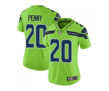 Women Nike Seattle Seahawks #20 Rashaad Penny Green Stitched NFL Limited Rush Jersey