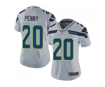 Women Nike Seattle Seahawks #20 Rashaad Penny Grey Alternate Stitched NFL Vapor Untouchable Limited Jersey