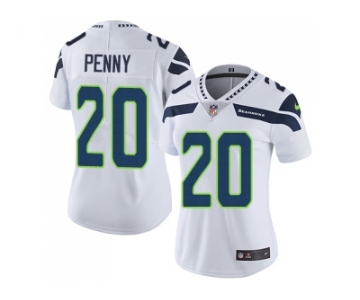 Women Nike Seattle Seahawks #20 Rashaad Penny White Stitched NFL Vapor Untouchable Limited Jersey