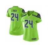 Women Nike Seattle Seahawks #24 Marshawn Lynch Limited Green Rush NFL Jerseys