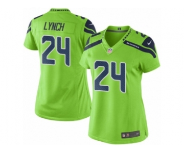 Women Nike Seattle Seahawks #24 Marshawn Lynch Limited Green Rush NFL Jerseys