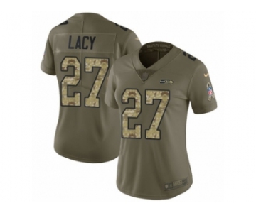 Women Nike Seattle Seahawks #27 Eddie Lacy Limited Olive Camo 2017 Salute to Service NFL Jersey