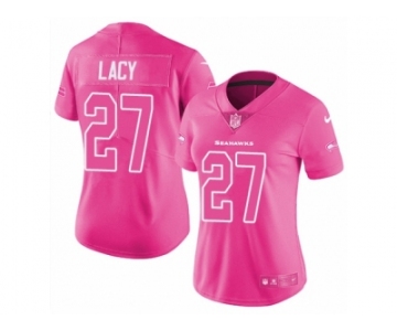 Women Nike Seattle Seahawks #27 Eddie Lacy Limited Pink Rush Fashion NFL Jersey