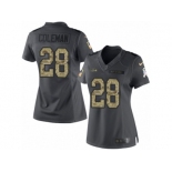 Women Nike Seattle Seahawks #28 Justin Coleman Limited Black 2016 Salute to Service NFL Jersey