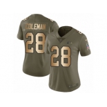 Women Nike Seattle Seahawks #28 Justin Coleman Limited Olive Gold 2017 Salute to Service NFL Jersey