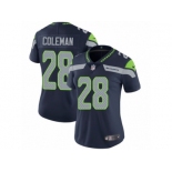 Women Nike Seattle Seahawks #28 Justin Coleman Navy Blue Team Color Vapor Untouchable Limited Player NFL Jersey