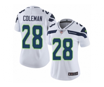 Women Nike Seattle Seahawks #28 Justin Coleman White Vapor Untouchable Limited Player NFL Jersey