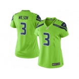 Women Nike Seattle Seahawks #3 Russell Wilson Limited Green Rush NFL Jerseys