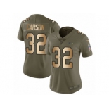 Women Nike Seattle Seahawks #32 Chris Carson Limited Olive Gold 2017 Salute to Service NFL Jersey