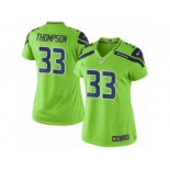 Women Nike Seattle Seahawks #33 Tedric Thompson Limited Green Rush NFL Jerseys