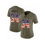 Women Nike Seattle Seahawks #34 Thomas Rawls Limited Olive USA Flag 2017 Salute to Service NFL Jersey