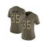 Women Nike Seattle Seahawks #35 DeShawn Shead Limited Olive Camo 2017 Salute to Service NFL Jersey