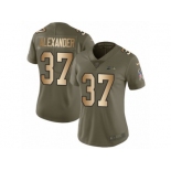 Women Nike Seattle Seahawks #37 Shaun Alexander Limited Olive Gold 2017 Salute to Service NFL Jersey