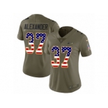 Women Nike Seattle Seahawks #37 Shaun Alexander Limited Olive USA Flag 2017 Salute to Service NFL Jersey