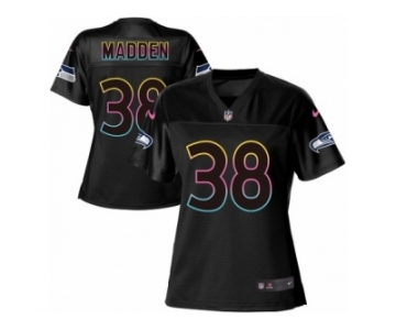 Women Nike Seattle Seahawks #38 Tre Madden Game Black Fashion NFL Jersey