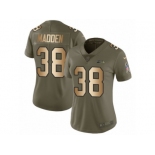 Women Nike Seattle Seahawks #38 Tre Madden Limited Olive Gold 2017 Salute to Service NFL Jersey