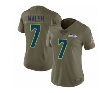 Women Nike Seattle Seahawks #7 Blair Walsh Limited Olive 2017 Salute to Service NFL Jersey