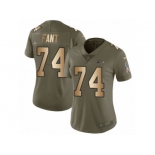 Women Nike Seattle Seahawks #74 George Fant Limited Olive Gold 2017 Salute to Service NFL Jersey