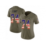 Women Nike Seattle Seahawks #74 George Fant Limited Olive USA Flag 2017 Salute to Service NFL Jersey