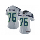 Women Nike Seattle Seahawks #76 Duane Brown Grey Alternate Vapor Untouchable Limited Player NFL Jersey