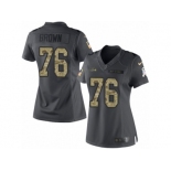 Women Nike Seattle Seahawks #76 Duane Brown Limited Black 2016 Salute to Service NFL Jersey