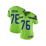 Women Nike Seattle Seahawks #76 Duane Brown Limited Green Rush Vapor Untouchable NFL Jersey