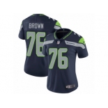 Women Nike Seattle Seahawks #76 Duane Brown Navy Blue Team Color Vapor Untouchable Limited Player NFL Jersey