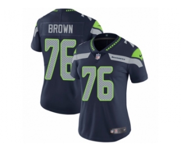 Women Nike Seattle Seahawks #76 Duane Brown Navy Blue Team Color Vapor Untouchable Limited Player NFL Jersey