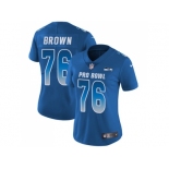 Women Nike Seattle Seahawks #76 Duane Brown Royal Stitched NFL Limited NFC 2018 Pro Bowl Jersey