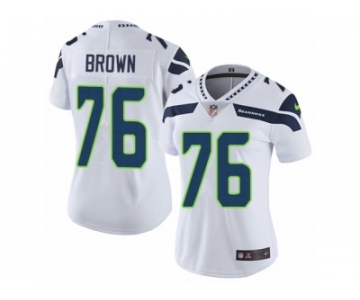 Women Nike Seattle Seahawks #76 Duane Brown White Vapor Untouchable Limited Player NFL Jersey