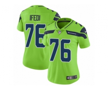 Women Nike Seattle Seahawks #76 Germain Ifedi Vapor Untouchable Limited Green NFL Jersey