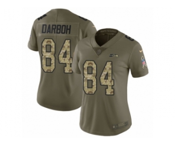 Women Nike Seattle Seahawks #84 Amara Darboh Limited Olive Camo 2017 Salute to Service NFL Jersey