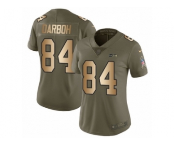 Women Nike Seattle Seahawks #84 Amara Darboh Limited Olive Gold 2017 Salute to Service NFL Jersey