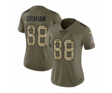 Women Nike Seattle Seahawks #88 Jimmy Graham Limited Olive Camo 2017 Salute to Service NFL Jersey