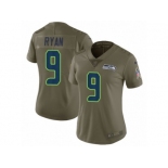 Women Nike Seattle Seahawks #9 Jon Ryan Limited Olive 2017 Salute to Service NFL Jersey