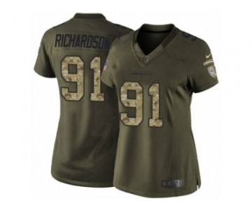 Women Nike Seattle Seahawks #91 Sheldon Richardson Limited Green Salute to Service NFL Jersey