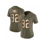 Women Nike Seattle Seahawks #92 Nazair Jones Limited Olive Gold 2017 Salute to Service NFL Jersey